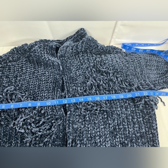 GILI Womens Open Duster Long  Cardigan Sweater Knit Fringe Soft Size L New - Picture 12 of 13